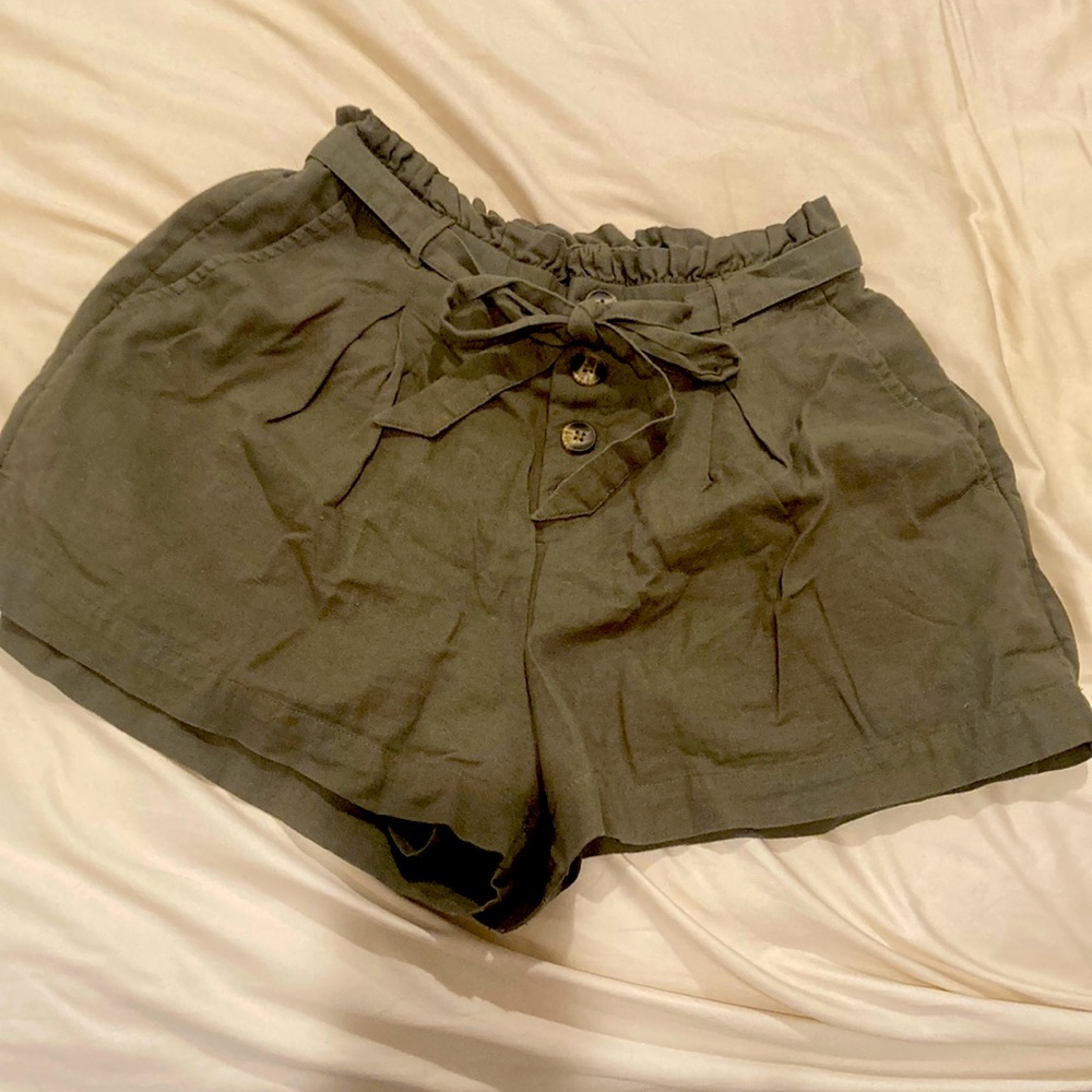 Olive green flowy shorts